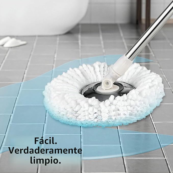 Mop Giratorio 360° con Balde Escurridor - Limpieza Fácil y Rápida