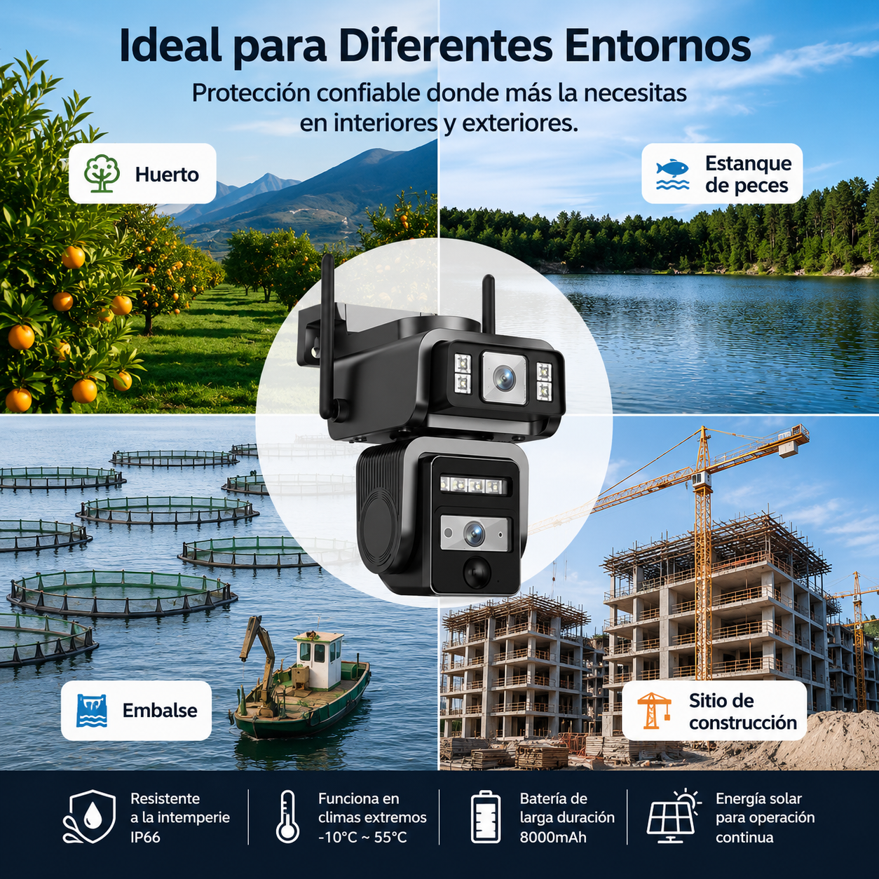Cámara de Seguridad Panorámica | Vigilancia Inteligente 24/7