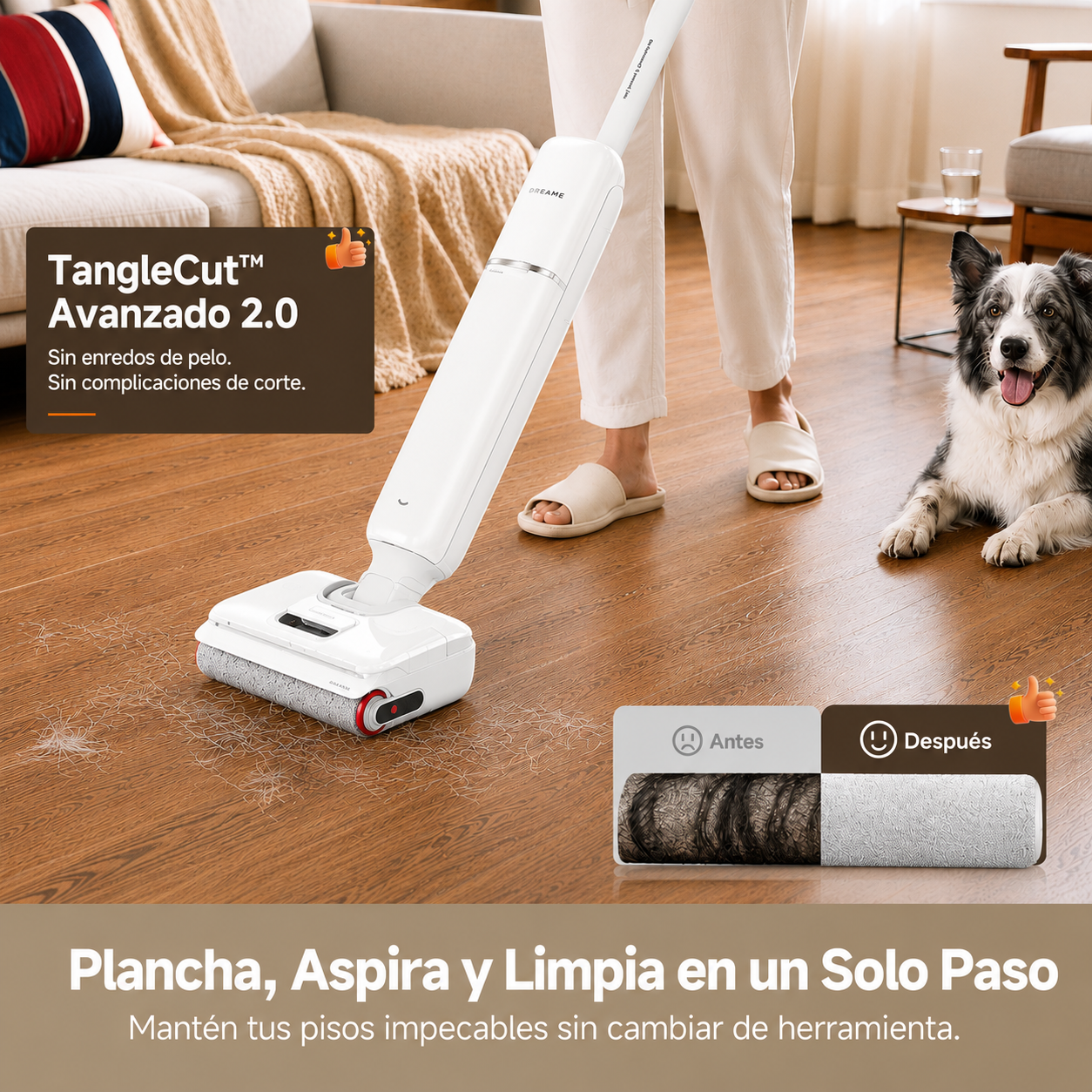 Dreame : Aspiradora Inalámbrica 2 en 1 Blanca (Superligera y Portátil)