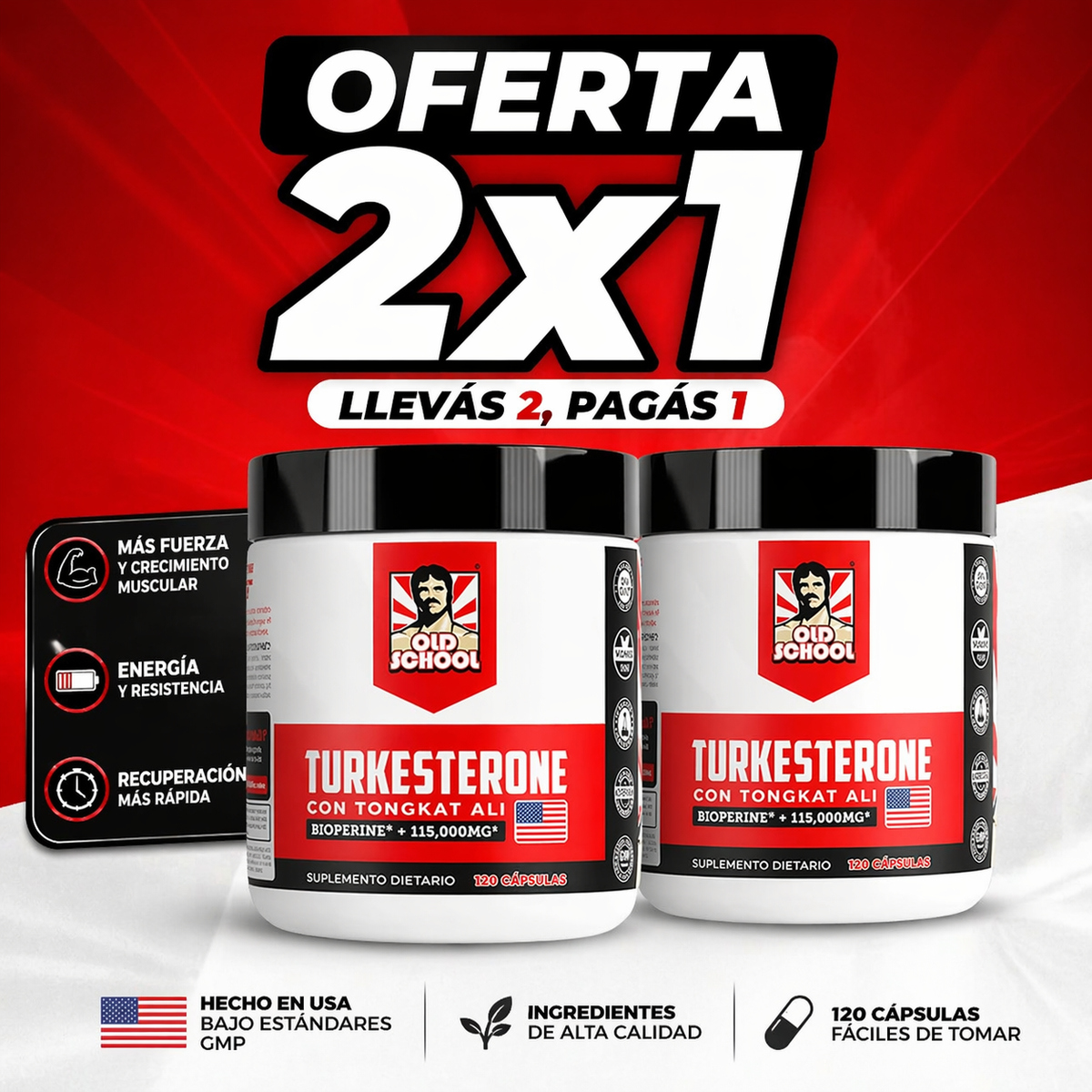 Turkesterona 1000mg – Fuerza, Energía y Recuperación Máxima