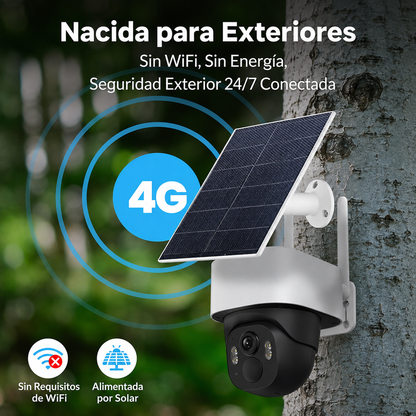 Cámara de Seguridad Panorámica 4G para Exterior | Visión 360° y Nocturna