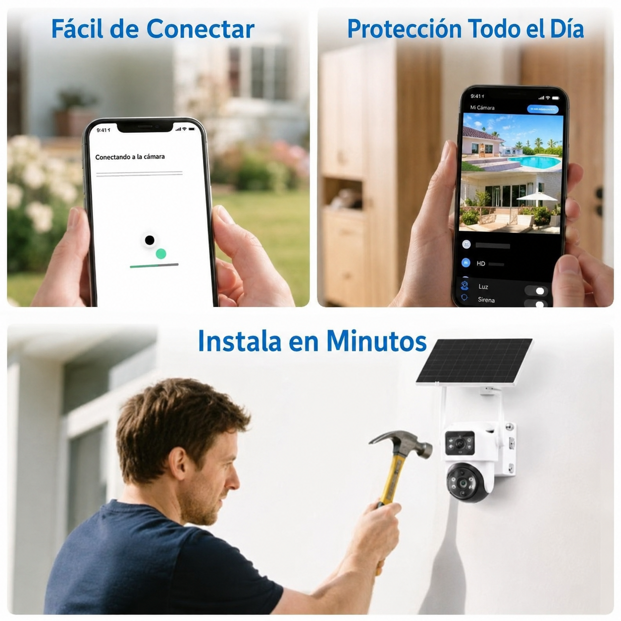 Cámara de Seguridad Panorámica | Vigilancia sin WiFi
