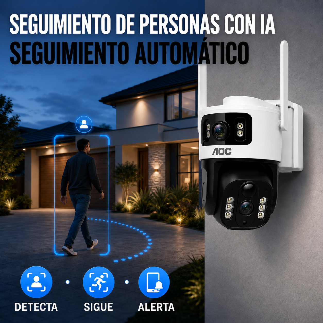 Cámara de Seguridad Panorámica | Vigilancia sin WiFi