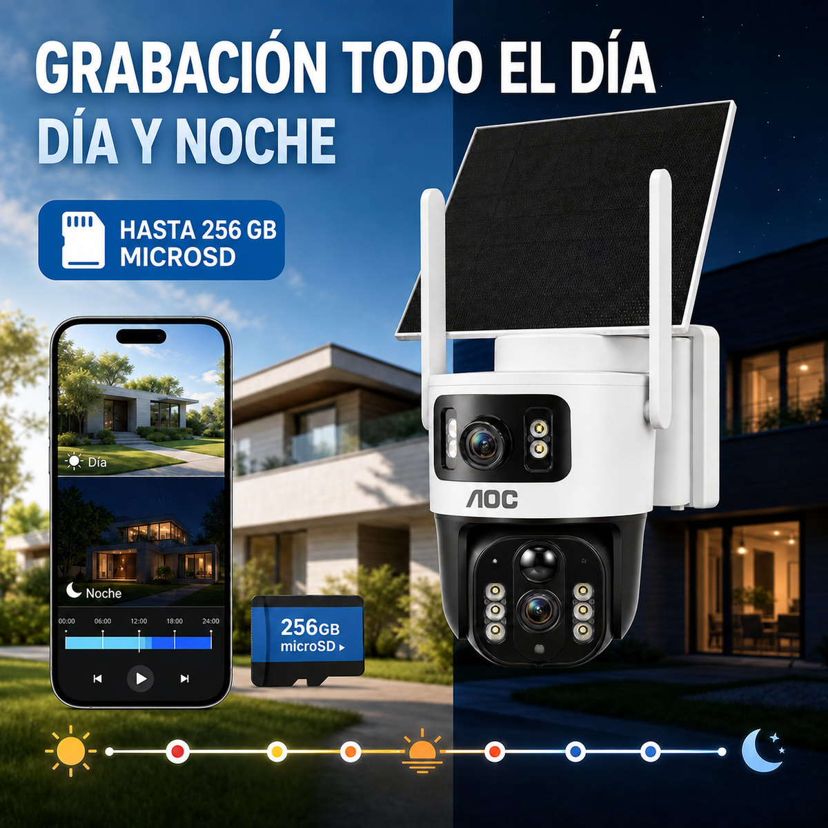 Cámara de Seguridad Panorámica | Vigilancia sin WiFi